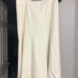 Talbots long a-line faux wool fall skirt. Cream.
